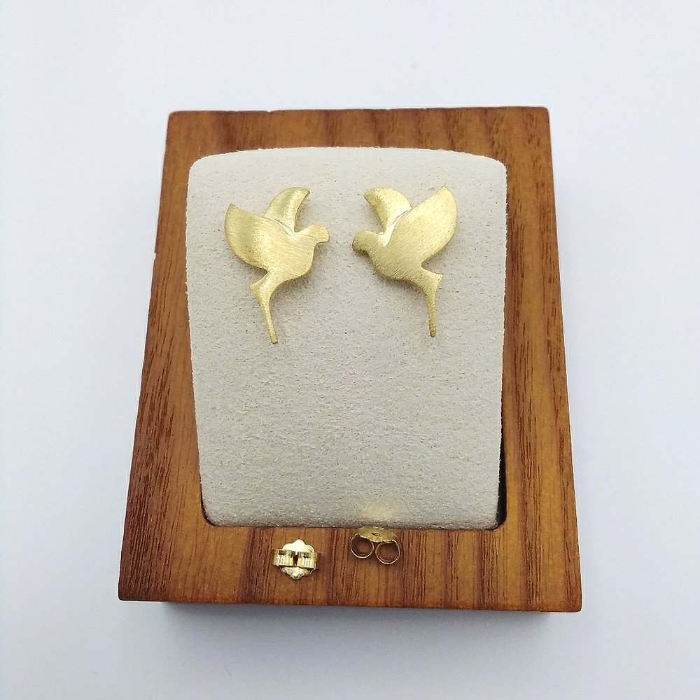Vintage Pigeon Gold Fashion A Stud Earrings